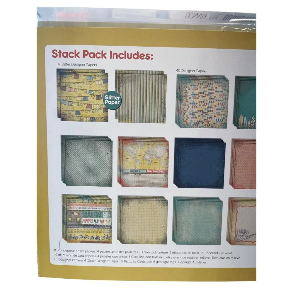 Down‎ The Boardwalk Scrapbook Stack Pack 50 Sheets Embellishments & Storage
